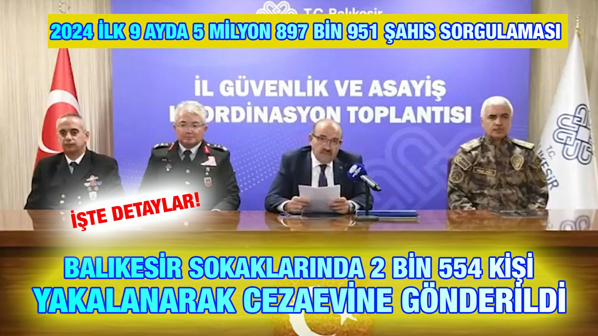 Balıkesir Sokaklarında 2 Bin 554 Kişi Yakalanarak Cezaevine Gönderildi